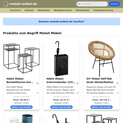 Screenshot metall-möbel.de