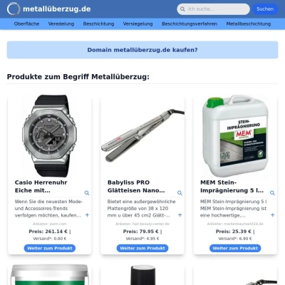 Screenshot metallüberzug.de