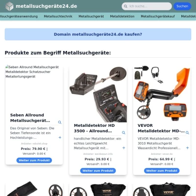 Screenshot metallsuchgeräte24.de