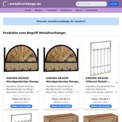 Screenshot metallvorhänge.de