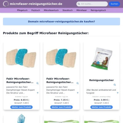 Screenshot microfaser-reinigungstücher.de