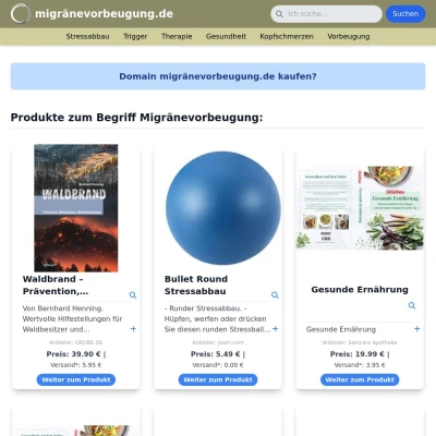 Screenshot migränevorbeugung.de