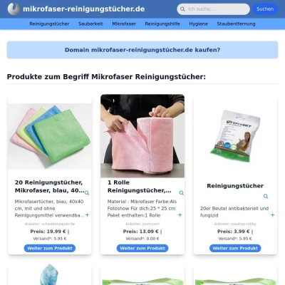 Screenshot mikrofaser-reinigungstücher.de