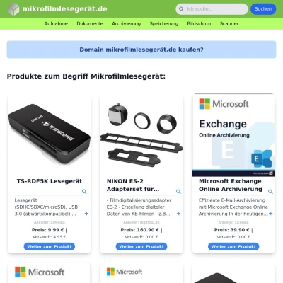 Screenshot mikrofilmlesegerät.de