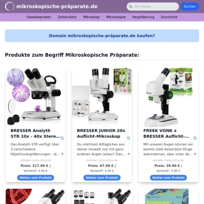 Screenshot mikroskopische-präparate.de