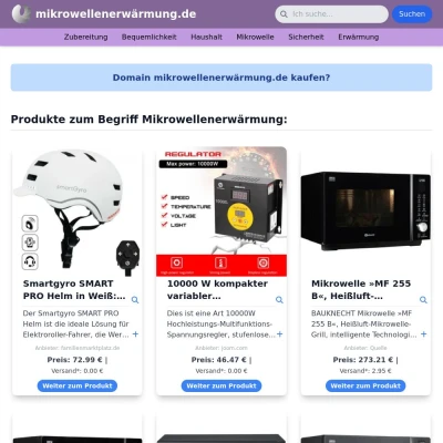 Screenshot mikrowellenerwärmung.de