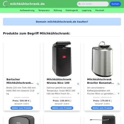 Screenshot milchkühlschrank.de