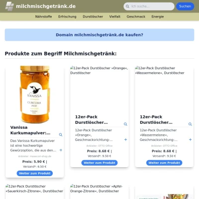 Screenshot milchmischgetränk.de