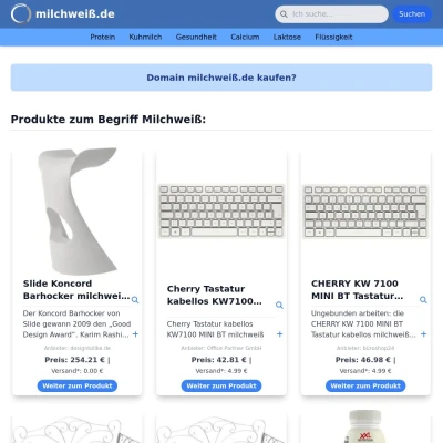 Screenshot milchweiß.de