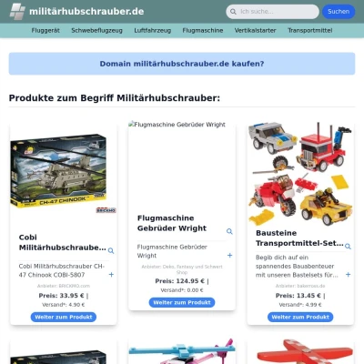 Screenshot militärhubschrauber.de