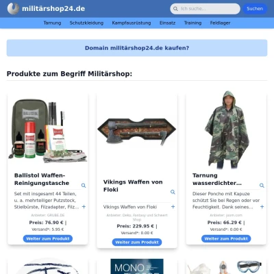 Screenshot militärshop24.de