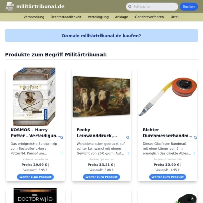 Screenshot militärtribunal.de