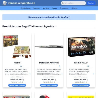 Screenshot minensuchgeräte.de