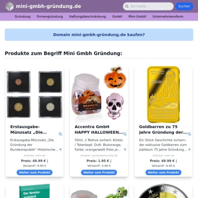 Screenshot mini-gmbh-gründung.de