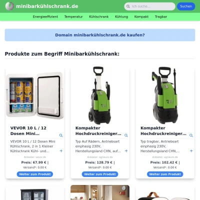 Screenshot minibarkühlschrank.de