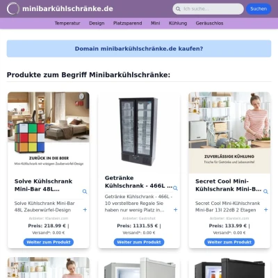 Screenshot minibarkühlschränke.de