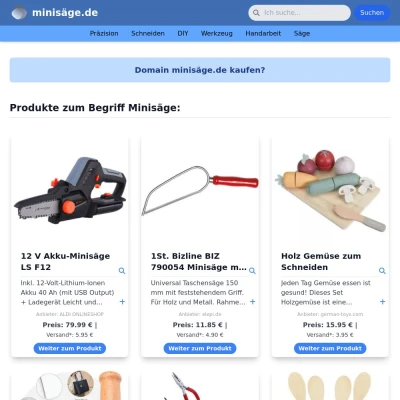 Screenshot minisäge.de
