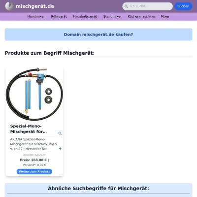 Screenshot mischgerät.de