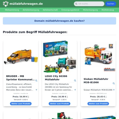 Screenshot müllabfuhrwagen.de