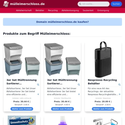 Screenshot mülleimerschloss.de