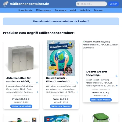 Screenshot mülltonnencontainer.de