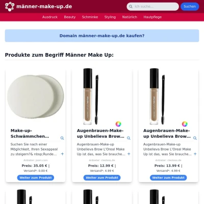 Screenshot männer-make-up.de