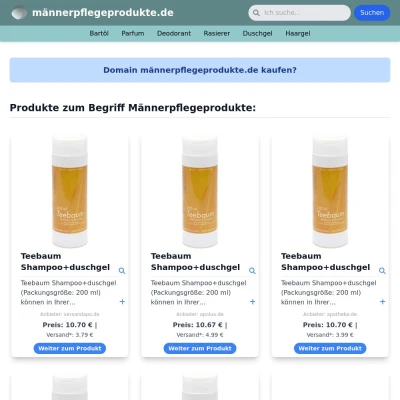 Screenshot männerpflegeprodukte.de