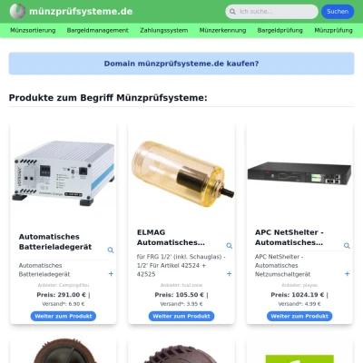 Screenshot münzprüfsysteme.de