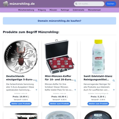 Screenshot münzrohling.de