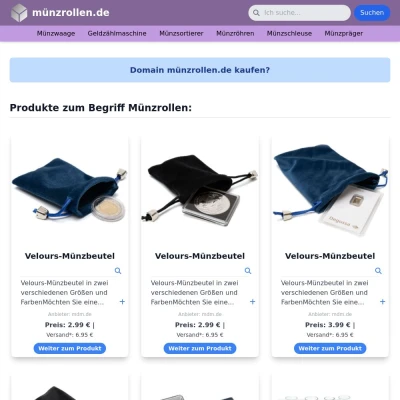 Screenshot münzrollen.de