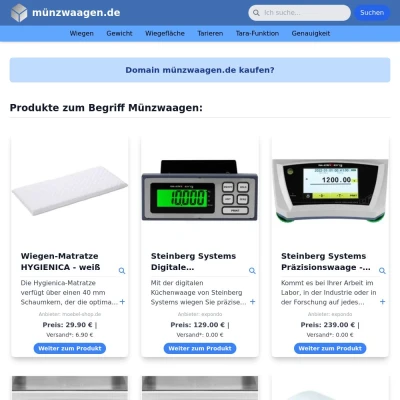 Screenshot münzwaagen.de