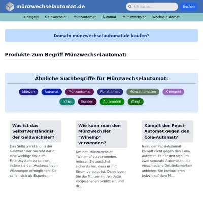 Screenshot münzwechselautomat.de