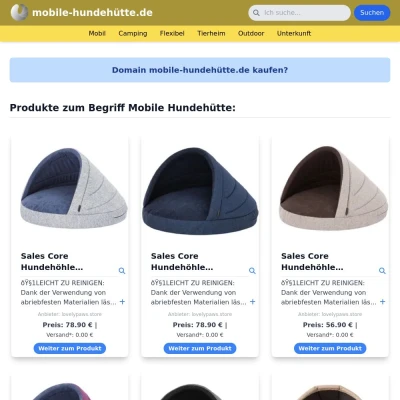 Screenshot mobile-hundehütte.de