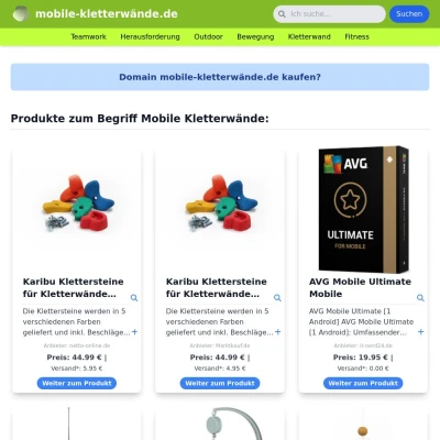 Screenshot mobile-kletterwände.de