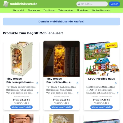 Screenshot mobilehäuser.de