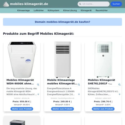 Screenshot mobiles-klimagerät.de