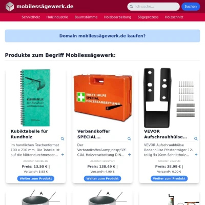 Screenshot mobilessägewerk.de