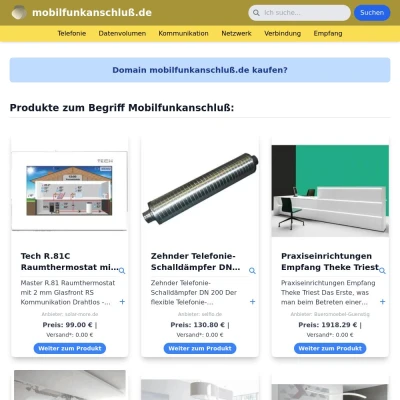 Screenshot mobilfunkanschluß.de