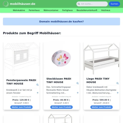 Screenshot mobilhäuser.de