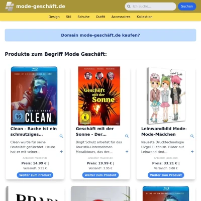 Screenshot mode-geschäft.de