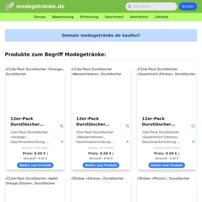 Screenshot modegetränke.de