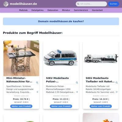 Screenshot modellhäuser.de
