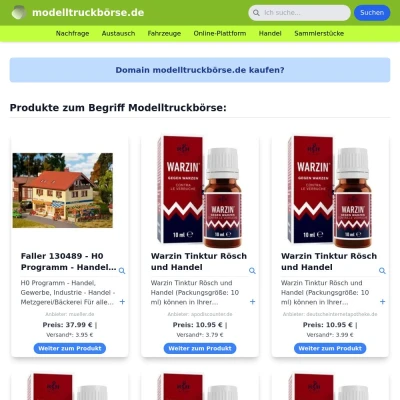 Screenshot modelltruckbörse.de