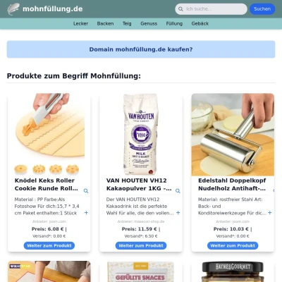 Screenshot mohnfüllung.de