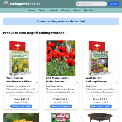 Screenshot mohngewächse.de