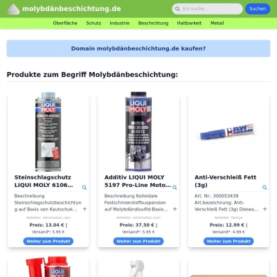 Screenshot molybdänbeschichtung.de