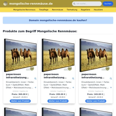 Screenshot mongolische-rennmäuse.de
