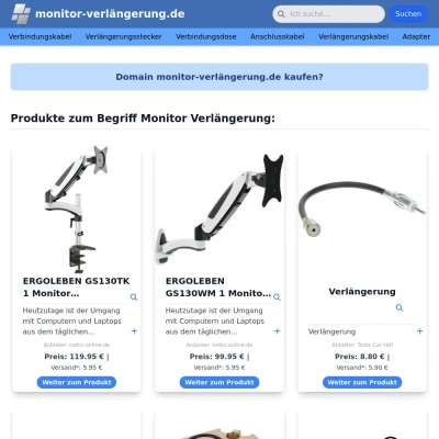 Screenshot monitor-verlängerung.de