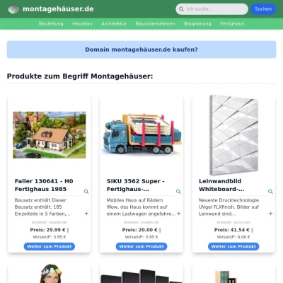 Screenshot montagehäuser.de