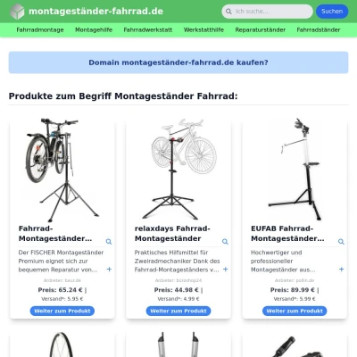 Screenshot montageständer-fahrrad.de